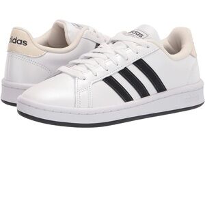 Adidas Women’s Grand Court with Cloudfoam, Classic White and Black Sneakers